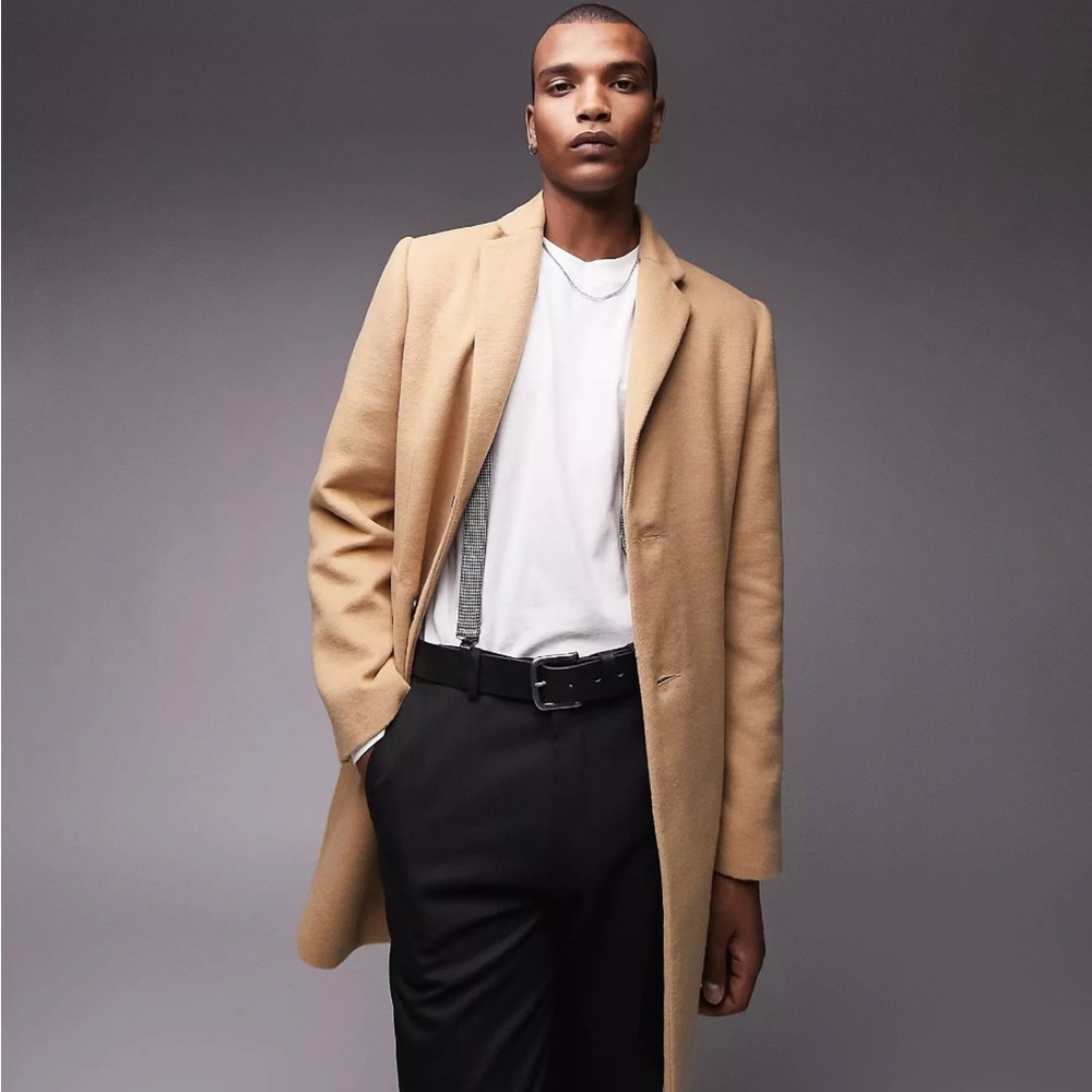 Topman Camel Overcoat